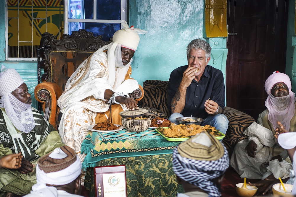 A scene from an episode of Parts Unknown in Lagos, Nigeria