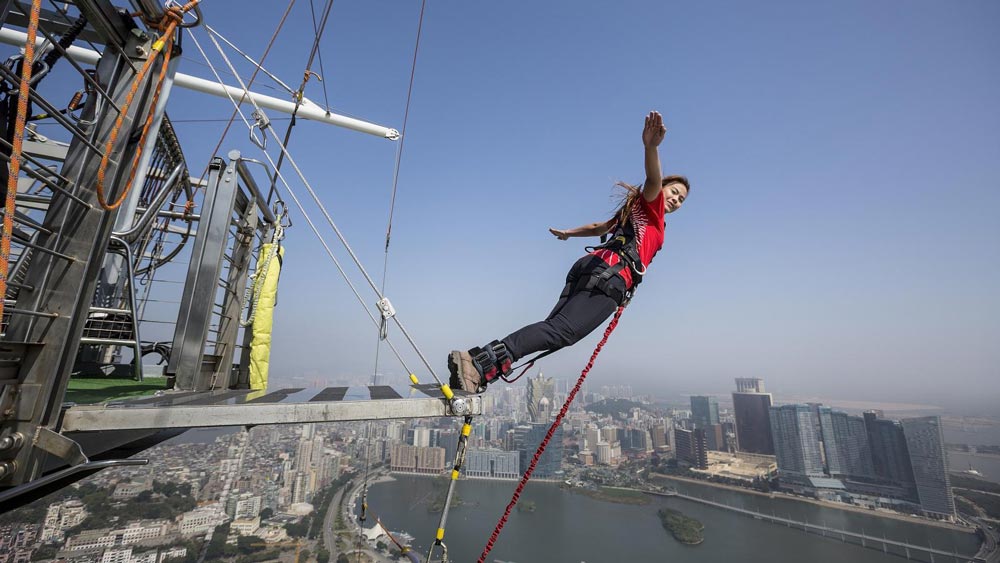 The world's highest bungy jump at AJ Hackett Macau Tower