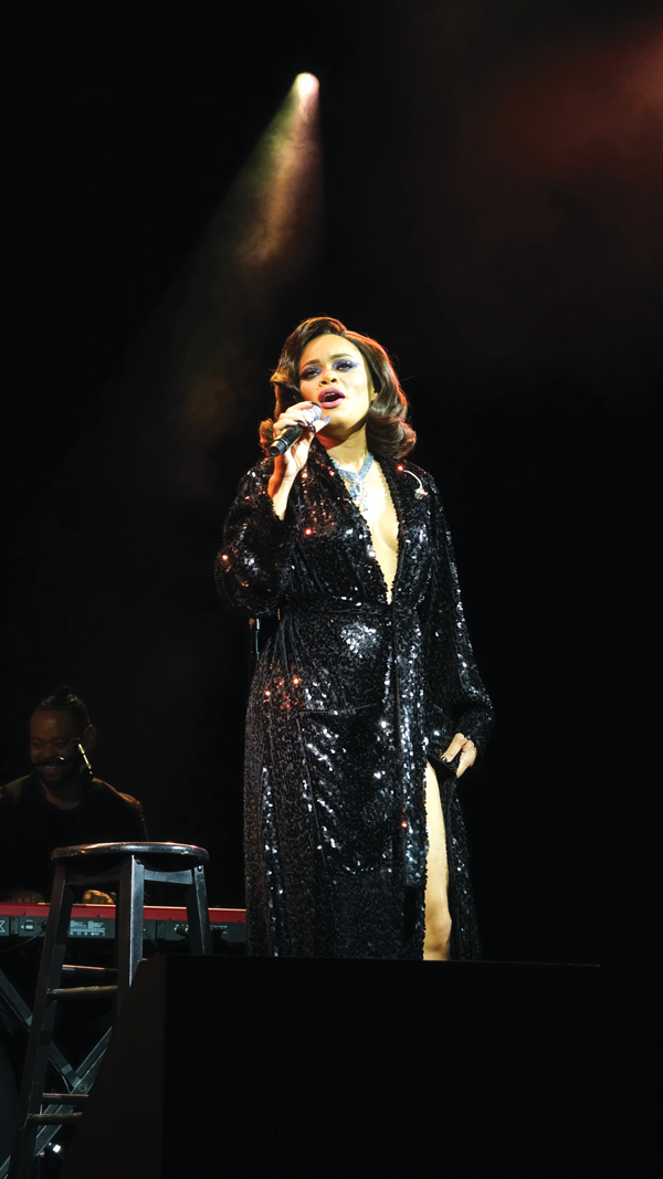 Jazz diva Andra Day performs at the star-studded party on Governors Island